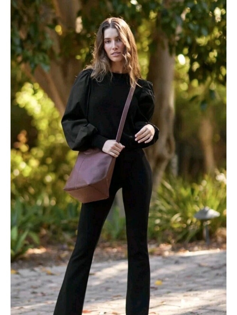 M.I.L.A Joanie Crossbody Bag Brown Shoulder Strap Leather